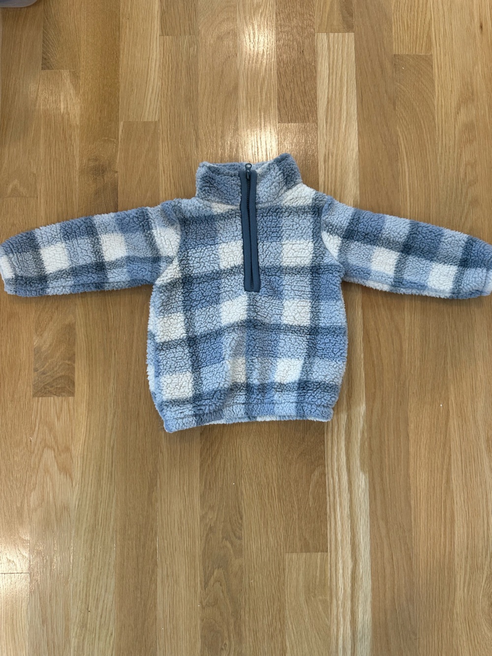 Carter’s Blue Plaid Fleece Sherpa Pullover, 12 Months